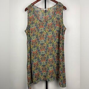 Daniel Rainn Navy Hearts Sleeveless Sheer Blouse‎